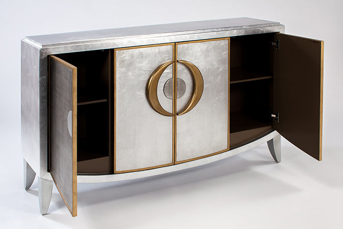 "1965-S Silverleaf 4-Door Wood Cabinet with Two-Tone Design" | Vrxco.com