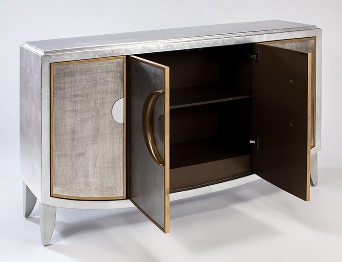 "1965-S Silverleaf 4-Door Wood Cabinet with Two-Tone Design" | Vrxco.com