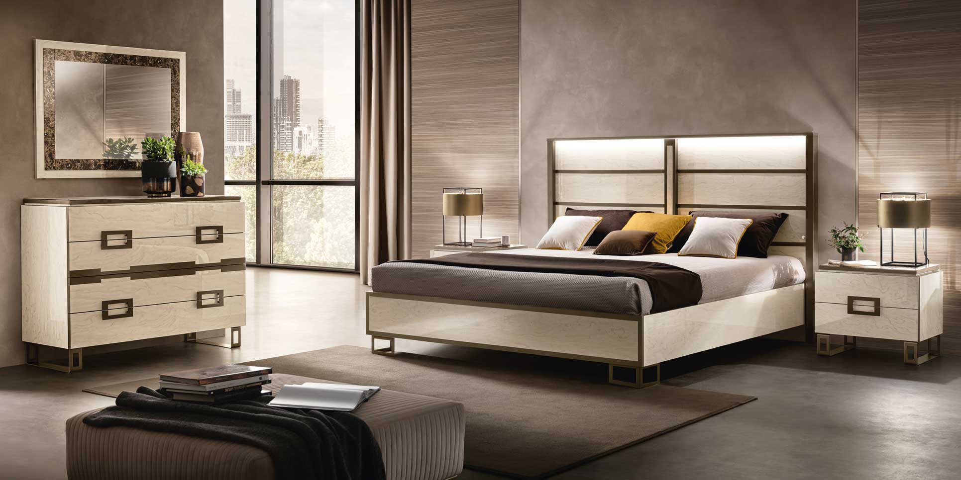 Poesia Collection Bedroom Set with luxurious design and elegant details | Vrxco.com