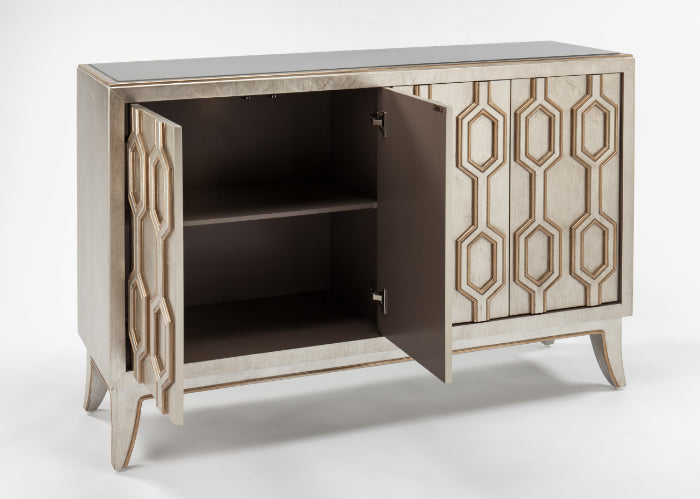 "2919-S Gold/Silver Wood Cabinet" | Vrxco.com