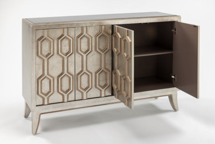 "2919-S Gold/Silver Wood Cabinet" | Vrxco.com