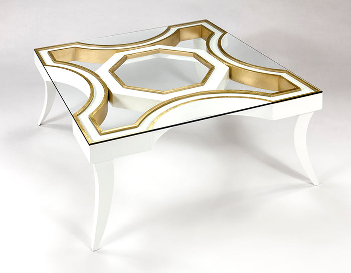 4452-CF Coffee Table with Glass featuring elegant design | Vrxco.com