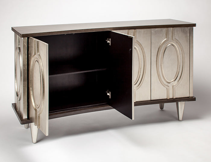 "4506-S Old World Silver 4-Door Wood Cabinet" | Vrxco.com