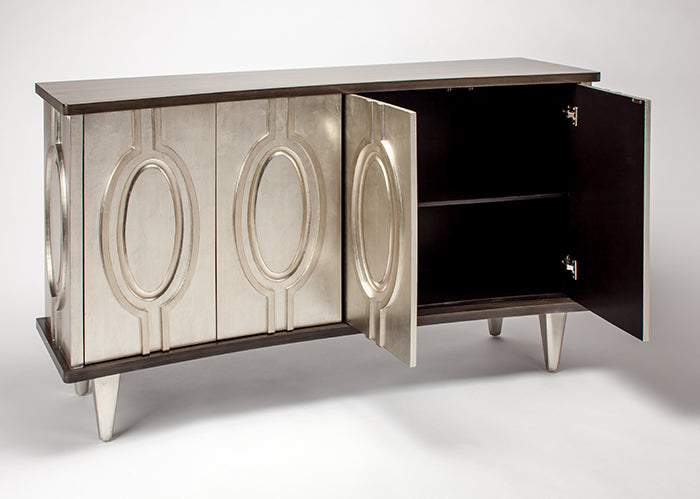 "4506-S Old World Silver 4-Door Wood Cabinet" | Vrxco.com