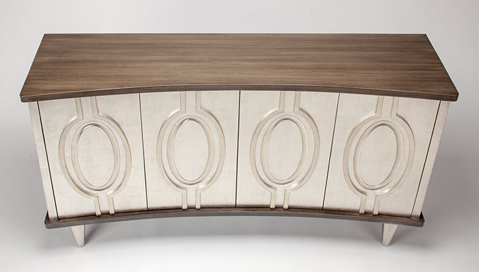 "4506-S Old World Silver 4-Door Wood Cabinet" | Vrxco.com