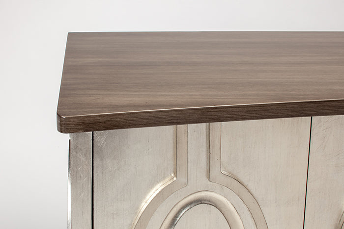 "4506-S Old World Silver 4-Door Wood Cabinet" | Vrxco.com