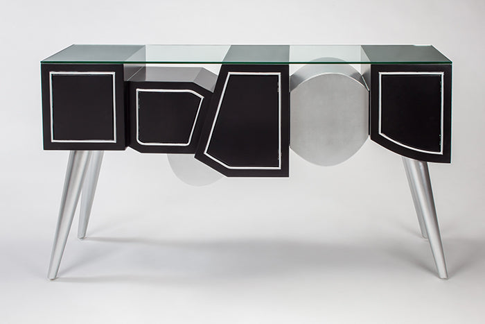 "4511-S Black and Silverleaf Wood Cabinet" | Vrxco.com