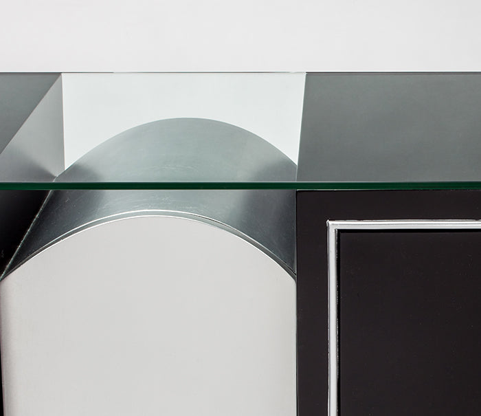 "4511-S Black and Silverleaf Wood Cabinet" | Vrxco.com