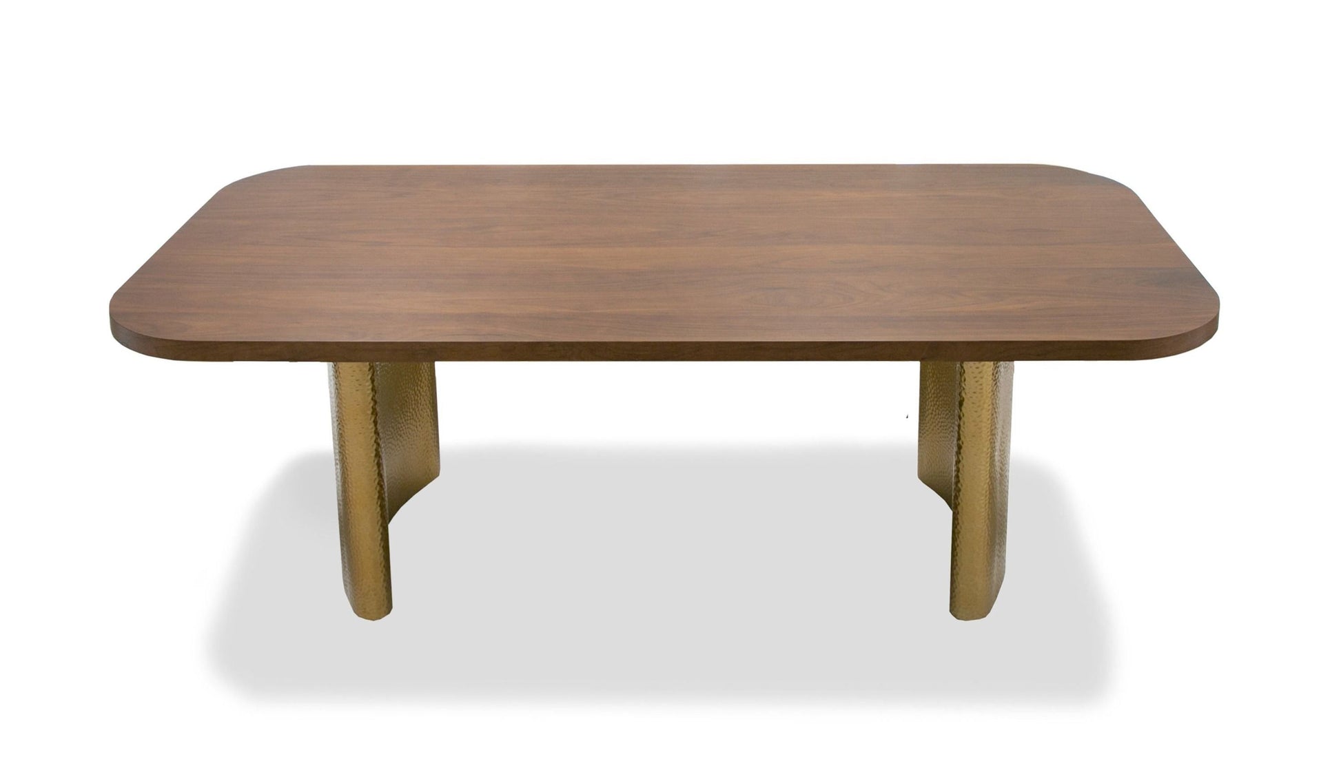 Modrest Marjorie Walnut & Brushed Gold Dining Table showcasing luxury and elegance | Vrxco.com