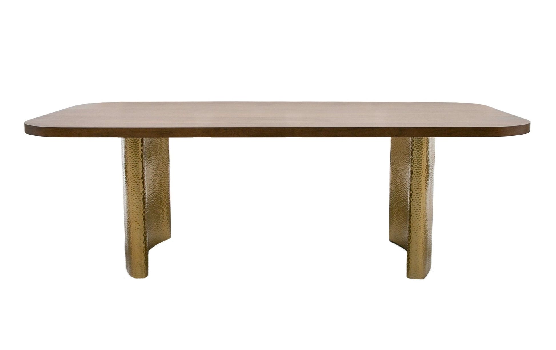 Modrest Marjorie Walnut & Brushed Gold Dining Table showcasing luxury and elegance | Vrxco.com