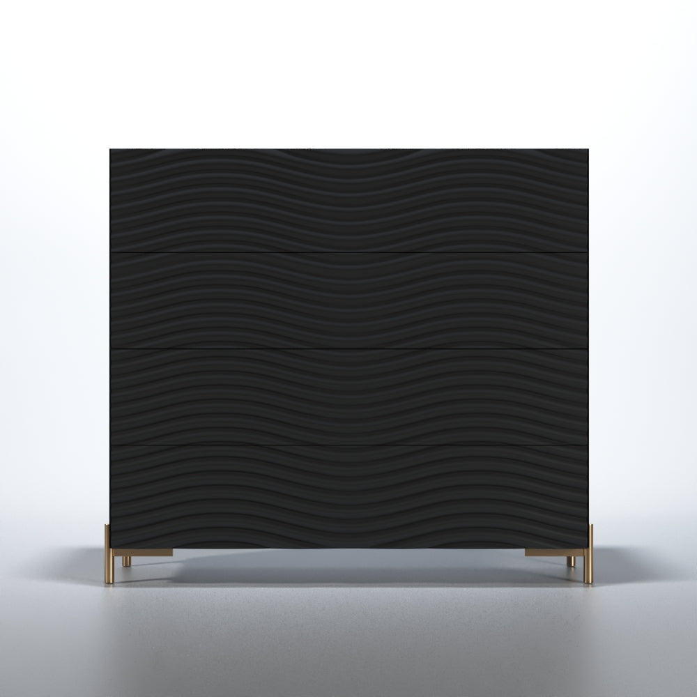 Wave Bedroom Set in Dark Grey with sleek design and practical storage | Vrxco.com