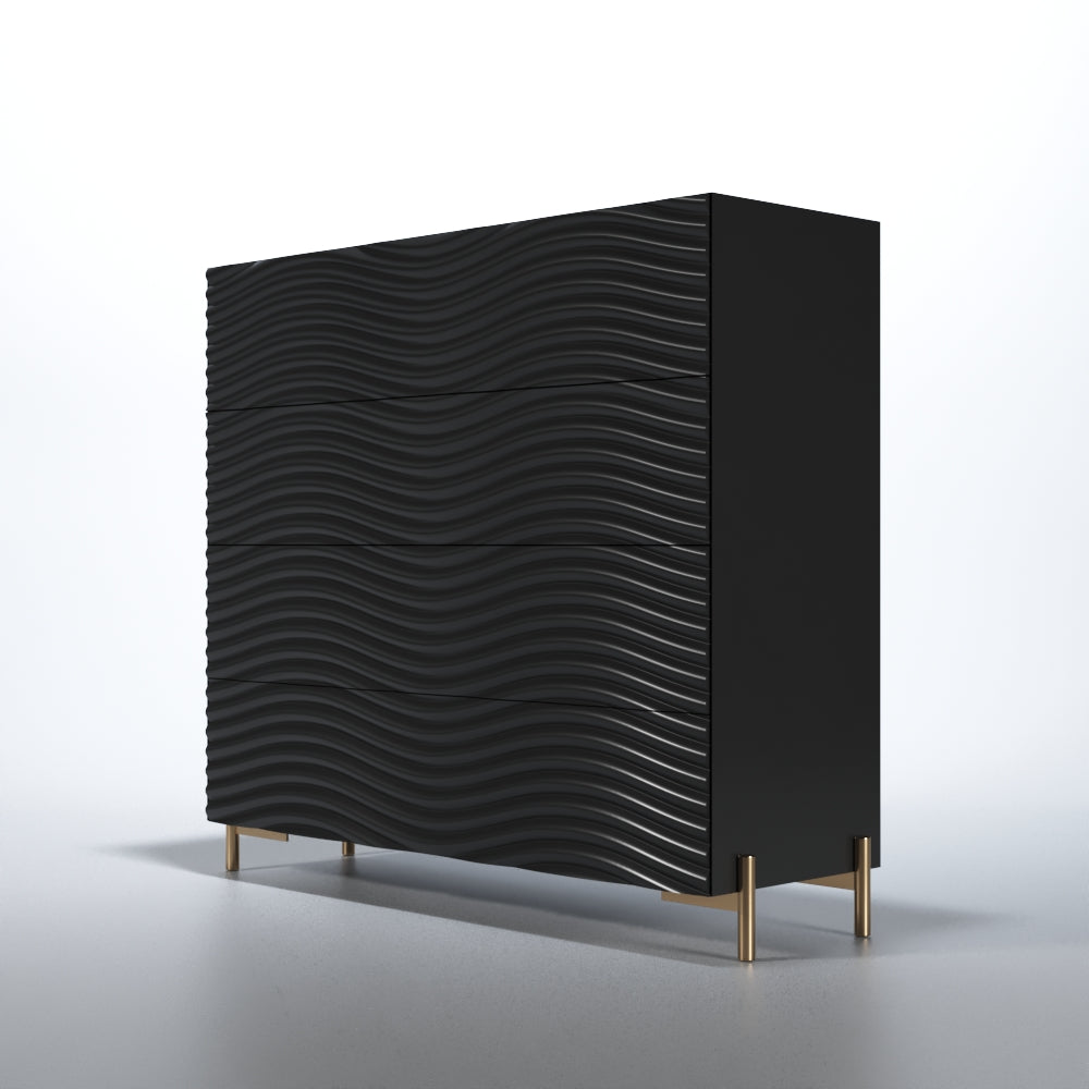 Wave Bedroom Set in Dark Grey with sleek design and practical storage | Vrxco.com