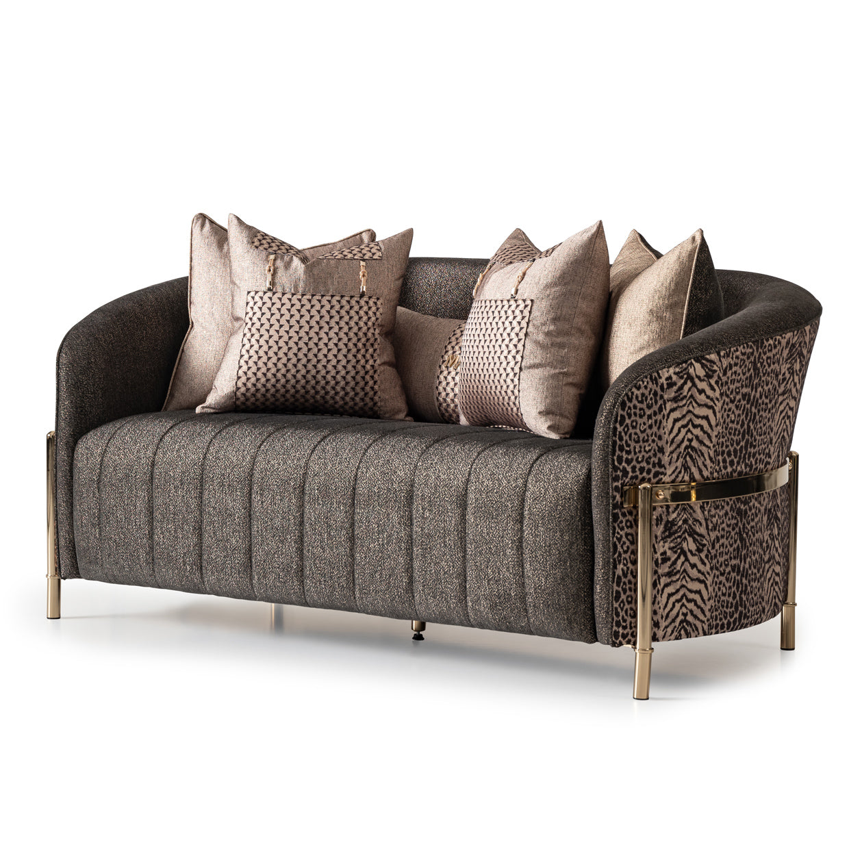 LISBON Loveseat Onyx Gold with elegant modern design | Vrxco.com
