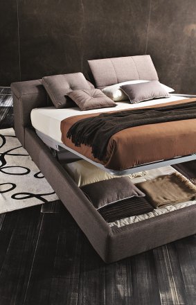 Tower Storage Bed in Taupe with modern design | Vrxco.com