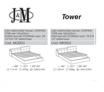 Tower Storage Bed in Taupe with modern design | Vrxco.com