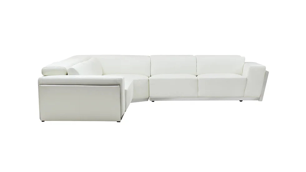 MI-8010A Domo Sectional in White with sleek design and plush comfort | Vrxco.com