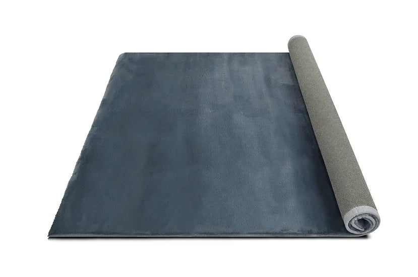 Rabbit Solid Grey Rug with solid grey color and textured surface | Vrxco.com