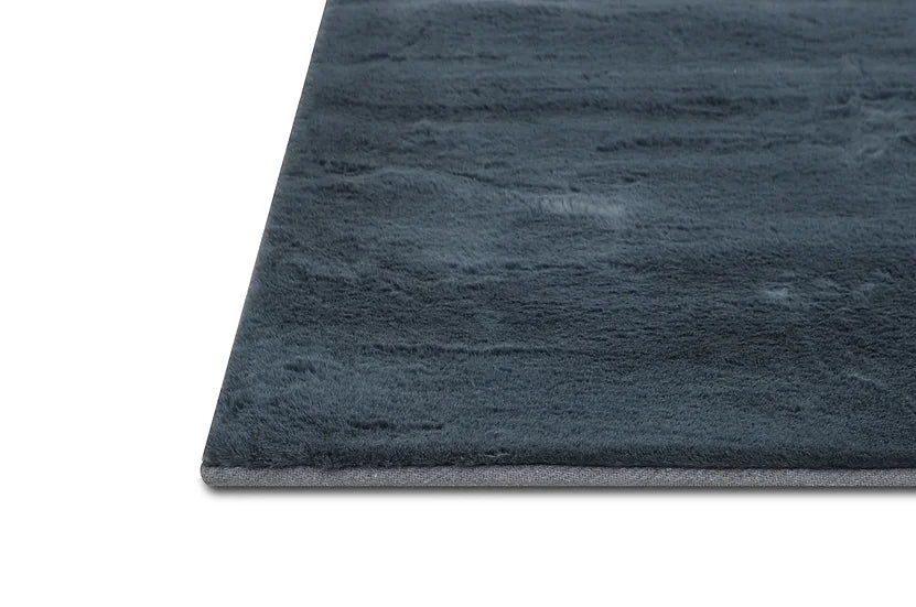 Rabbit Solid Grey Rug with solid grey color and textured surface | Vrxco.com