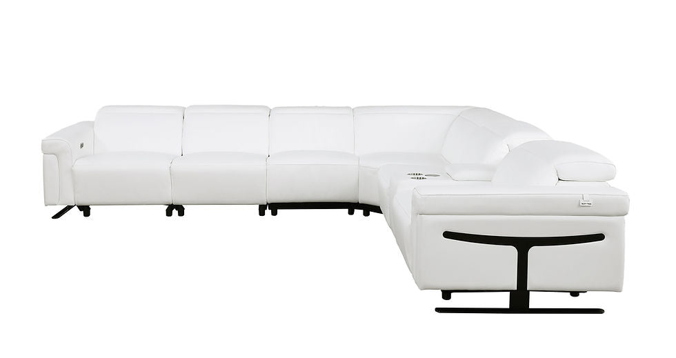 MI 1110 7pcs Lucca Reclining Sectional in White with sleek design and reclining feature | Vrxco.com