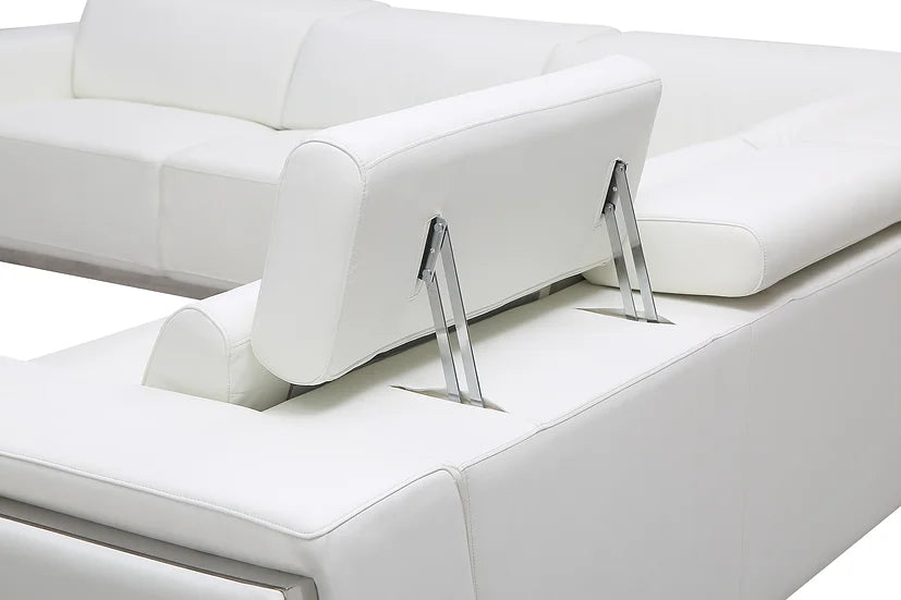 MI-8010A Domo Sectional in White with sleek design and plush comfort | Vrxco.com