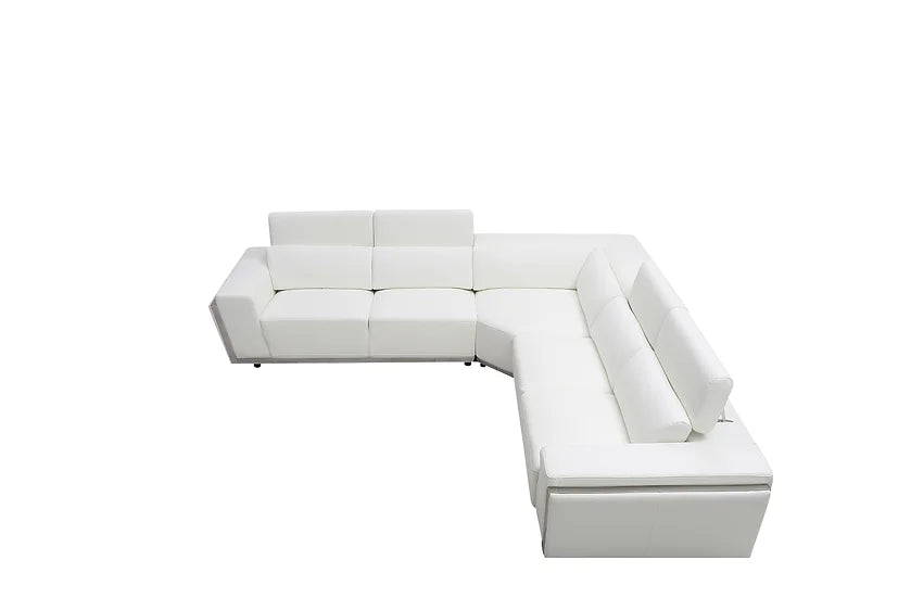 MI-8010A Domo Sectional in White with sleek design and plush comfort | Vrxco.com