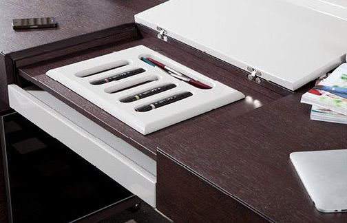 Modrest Ezra Modern Brown Oak and Grey Office Desk with Side Cabinet showcasing stylish design and functionality | Vrxco.com