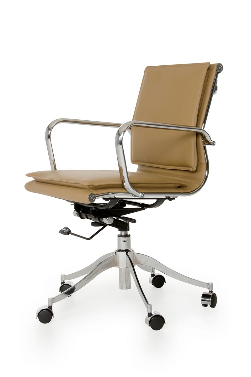 "Modrest Mindie Camel Low Back Office Chair - Modern office chair"  | Vrxco.com