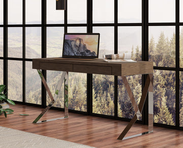 "Ferris Modern Walnut Office Desk - Sleek and contemporary workspace furniture" | Vrxco.com