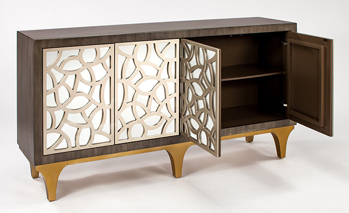 "1992-S 4-Door Wood Cabinet with Mirror Overlays" | Vrxco.com