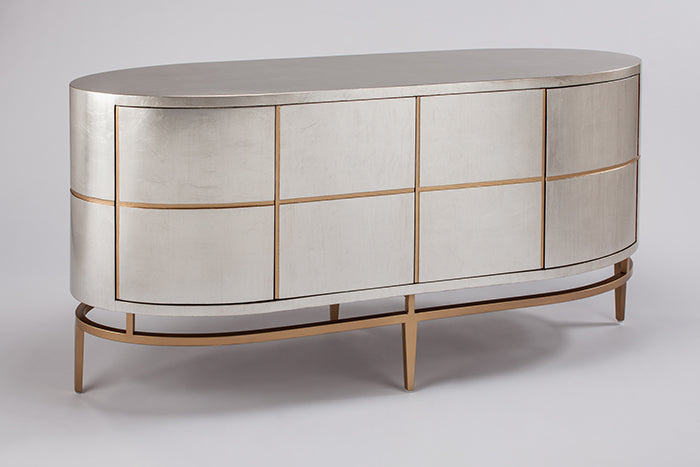 "2705-S Silverleaf Gold 4-Door Wood Cabinet" | Vrxco.com
