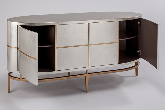 "2705-S Silverleaf Gold 4-Door Wood Cabinet" | Vrxco.com