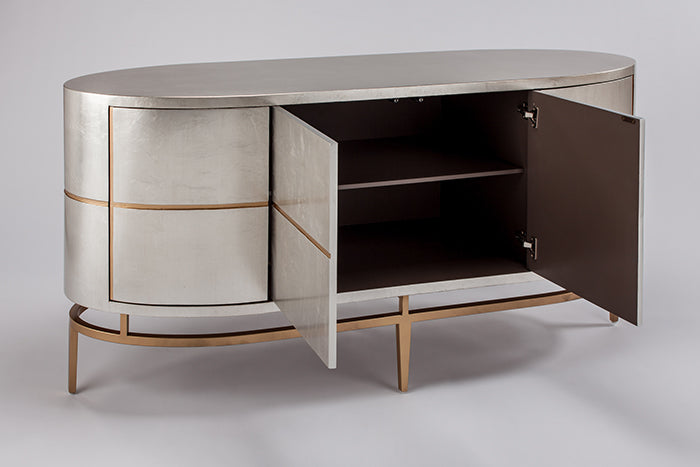 "2705-S Silverleaf Gold 4-Door Wood Cabinet" | Vrxco.com