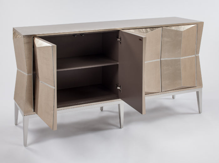 "2717-S Champagne 4-Door Wood Cabinet" | Vrxco.com