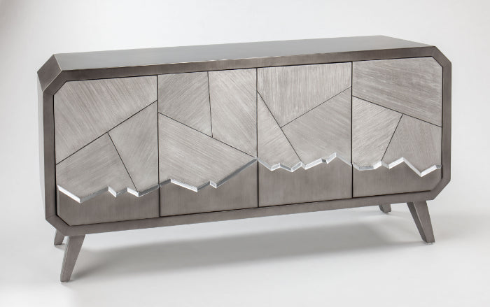 "2729-S Silvery Gray 4-Door Wood Cabinet" | Vrxco.com