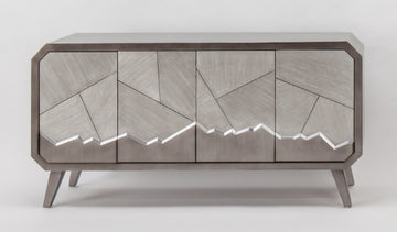 "2729-S Silvery Gray 4-Door Wood Cabinet" | Vrxco.com