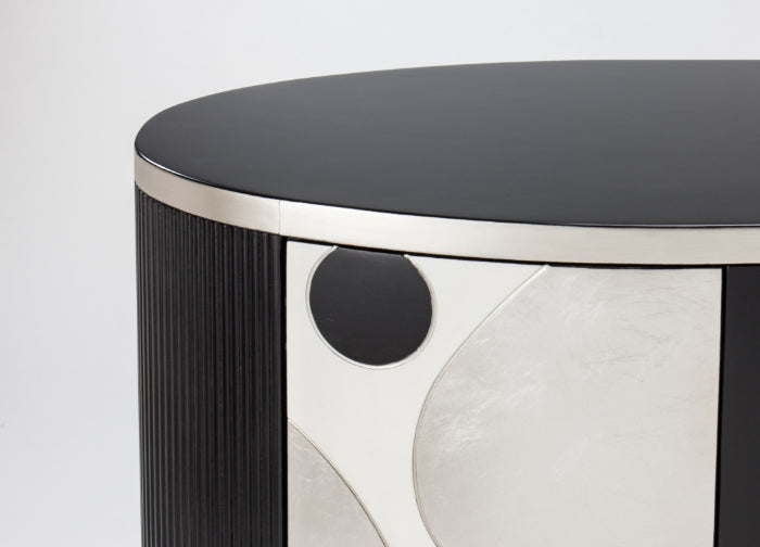 "2730-S Black and White 4-Door Wood Cabinet" | Vrxco.com