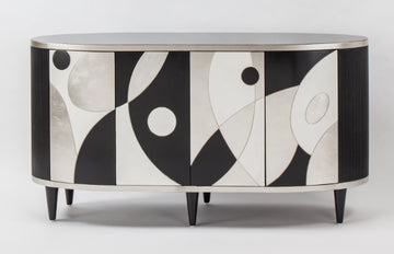 "2730-S Black and White 4-Door Wood Cabinet" | Vrxco.com