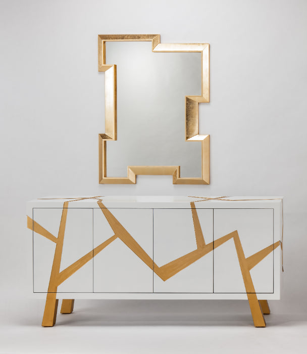 "2731-S White and Gold Wood Cabinet" | Vrxco.com