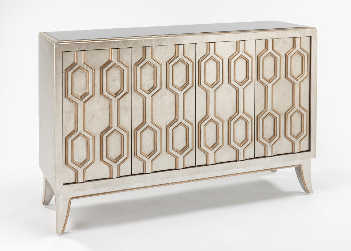 "2919-S Gold/Silver Wood Cabinet" | Vrxco.com