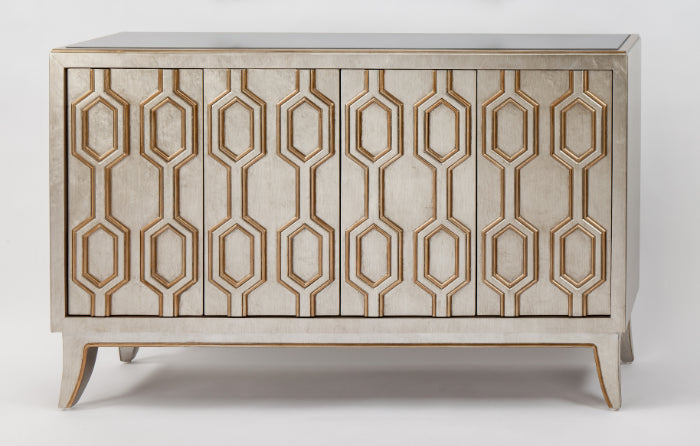 "2919-S Gold/Silver Wood Cabinet" | Vrxco.com