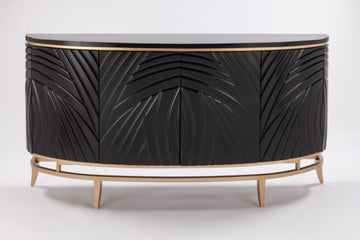 2932-S Black Wood and Gold Metal Cabinet with modern design | Vrxco.com