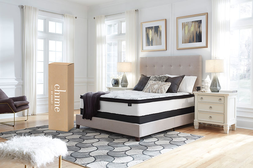 "Ashley M697 Chime 12" Hybrid Mattress with luxurious comfort and support" | Vrxco.com