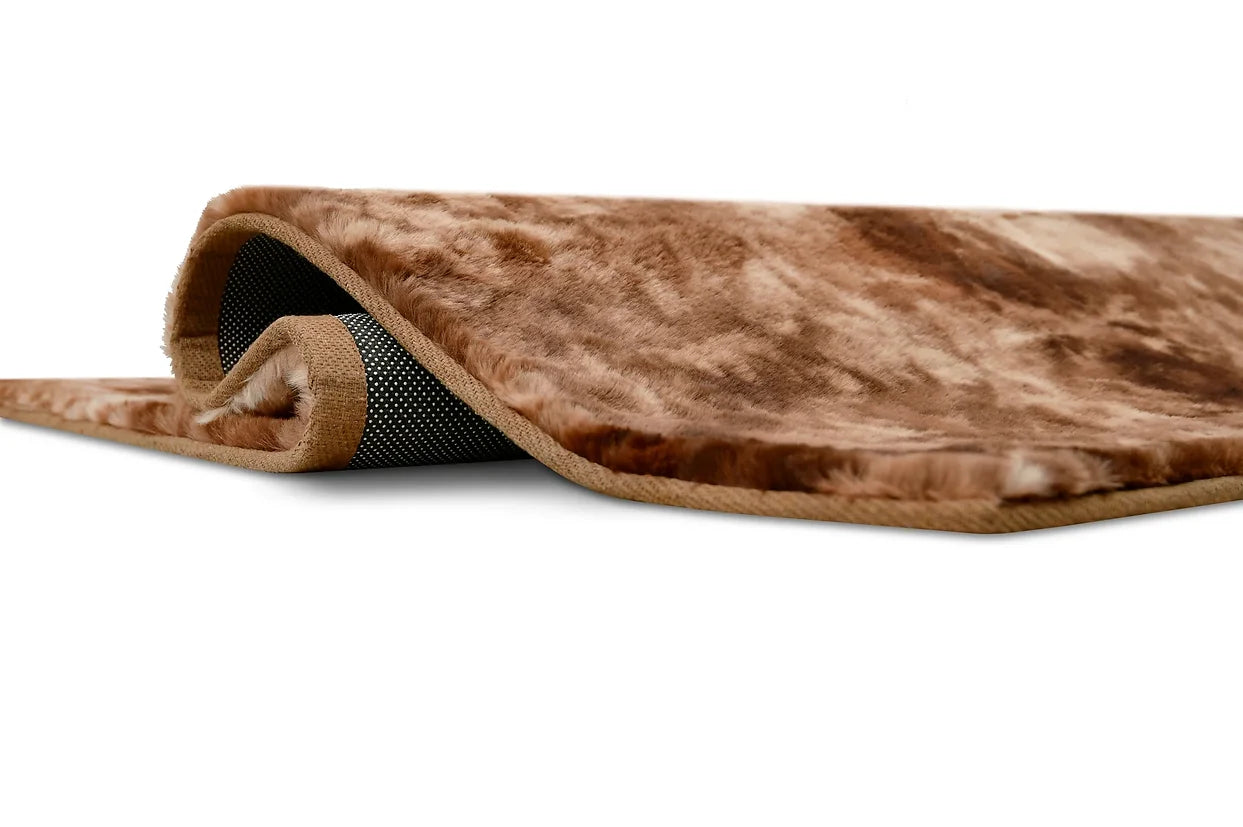 Rabbit TD Brown Rug with rich brown color and textured design | Vrxco.com