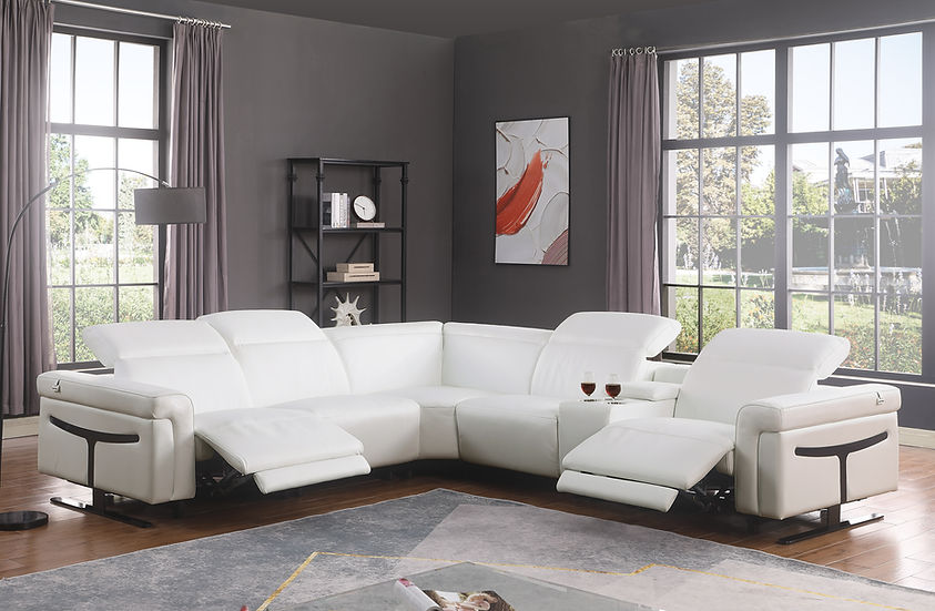 "MI-1110-6pcs Lucca Reclining Sectional White - Modern comfort" | Vrxco.com