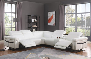 "MI-1110-6pcs Lucca Reclining Sectional White - Modern comfort" | Vrxco.com