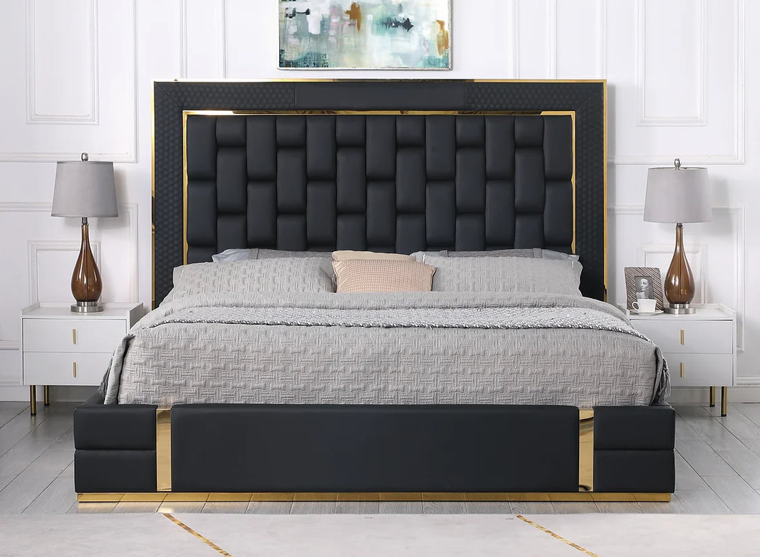 B700 Marbella Black Bed with luxurious modern design | Vrxco.com