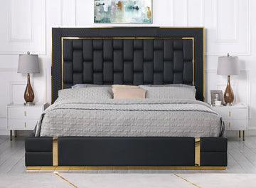B700 Marbella Black Bed with luxurious modern design | Vrxco.com