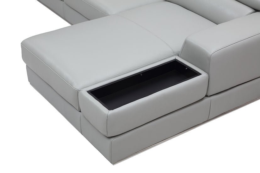 MI-5106 Pella Sectional in Light Grey with sleek design and plush comfort | Vrxco.com