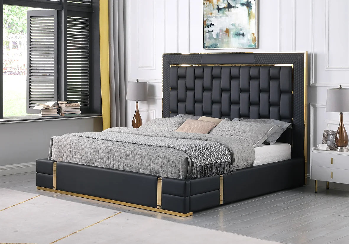 B700 Marbella Black Bed with luxurious modern design | Vrxco.com