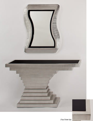 4431-D Black and Silver Wood Console Table with modern design | Vrxco.com